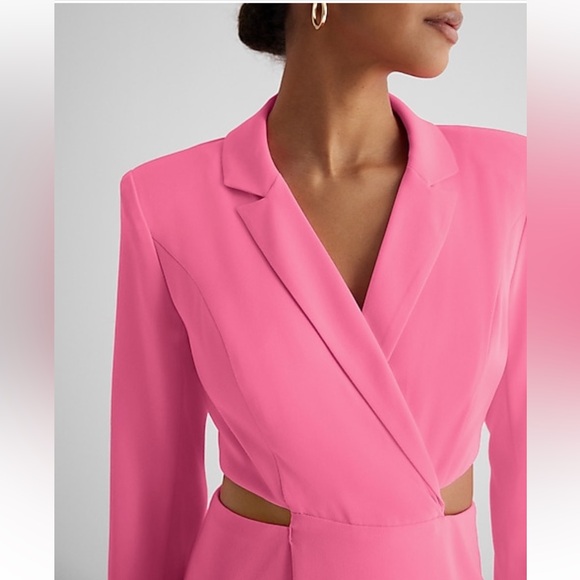 Express Tuxedo Dress W/Side Cutouts In Pink-Size S NWT🩷 - Picture 3 of 7